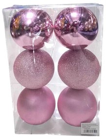 Σετ Χριστουγεννιάτικες Μπάλες 8εκ. 6τεμ Ροζ