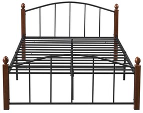 Κρεβάτι Ημίδιπλο ArteLibre LARAMIE Μαύρο/Καρυδί Μέταλλο Για Στρώμα 120x200cm