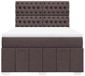 vidaXL Κρεβάτι Boxspring με Στρώμα Σκούρο Καφέ 160x200 εκ Υφασμάτινο