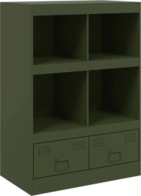 vidaXL Ραφιέρα Πράσινο Λαδί 67x39x95 εκ. από Ατσάλι