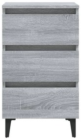 vidaXL Κομοδίνο Γκρι Sonoma 40 x 35 x 69 εκ. με Μεταλλικά Πόδια