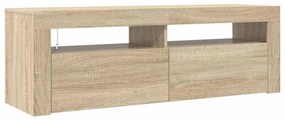 vidaXL Έπιπλο Τηλεόρασης με LED Sonoma Δρυς 120x35x40 εκ.