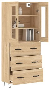 vidaXL Ντουλάπι Sonoma δρυς 69,5 x 34 x 180 εκ. από Επεξεργασμένο Ξύλο