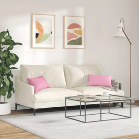 vidaXL Μαξιλάρι Καναπέ 2 pcs Ροζ 50 x 30 cm ύφασμα