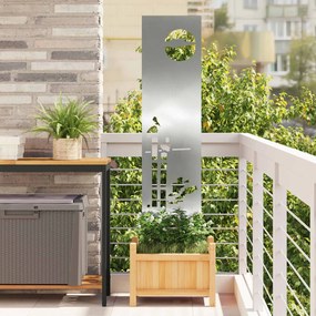 vidaXL Οθόνη Ιδιωτικότητας Κήπου Μαιανδρικό σχέδιο Ασημί 32 χ 140 εκ
