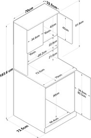 Ντουλάπι Πλυντηρίου Λευκό / Καρυδί FEBOS 70x72.5x183.6