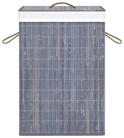 vidaXL Καλάθι Άπλυτων με 1 Τμήμα Γκρι από Μπαμπού