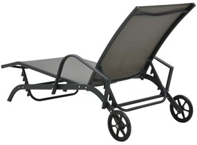 vidaXL Ξαπλώστρες 2 τεμ. από Textilene / Ατσάλι με Τραπέζι