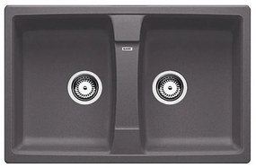 Blanco Lexa 8 Rock Grey SILGRANIT™ PuraDur™ Γρανιτένιος Νεροχύτης Ένθετος με 2 Γούρνες 78x50cm