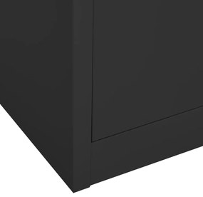 vidaXL Ντουλάπα Γραφείου Ανθρακί 90 x 40 x 180 εκ. Ατσάλινη