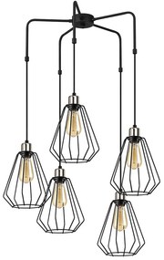 Φωτιστικό Οροφής Kese 892OPV1495 Φ68x100cm 5xE27 40W Black Opviq