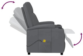 vidaXL Πολυθρόνα Μασάζ Ηλεκτρική Ανθρακί Συνθετικό Δέρμα