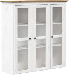 vidaXL Ντουλάπι BODO Λευκό/Καφέ 115,5x43x200,5 εκ. Μασίφ Ξύλο Πεύκου