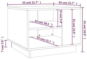 Τραπεζάκι Σαλονιού Λευκό 55 x 55 x 43 εκ. από Επεξεργ. Ξύλο - Λευκό