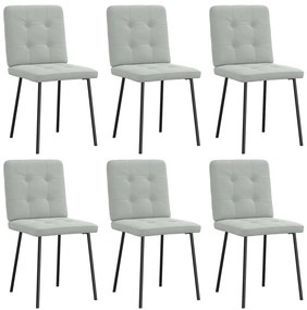 vidaXL Καρέκλες Τραπεζαρίας 6 τεμ. Αν. Γκρι Βελούδινες