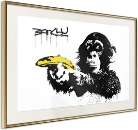 Αφίσα - Banksy: Banana Gun II - 90x60 - Χρυσό - Με πασπαρτού