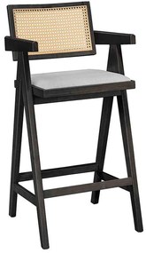 Σκαμπό Μπαρ Με Μπράτσα Winslow 247-000010 51,5x53,6x100cm Black-Grey