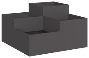 vidaXL Γλάστρα Κήπου 80x80x48 εκ Μαύρο Ατσάλι