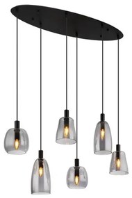 Κρεμαστό Φωτιστικό Οροφής 6xE14 Garri Globo Lighting-15789-6HB-Μαύρο 15789-6HB