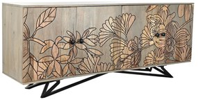 Σκευοθήκη DKD Home Decor Γκρι Φυσικό Μέταλλο Ξύλο από Μάνγκο 177 x 45 x 74 cm