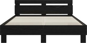vidaXL Σκελετός Κρεβατιού Μαύρη Δρυς 140 x 190 cm Επεξεργασμένο ξύλο