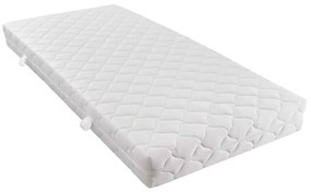 Κρεβάτι Λευκό 90 x 200 εκ. από Συνθετικό Δέρμα με Στρώμα - Λευκό