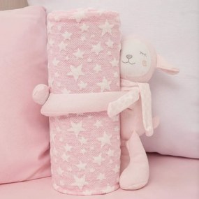 Borea Κουβέρτα Αγκαλιάς Σετ Κουκλάκι Βραδύπους Ροζ 75 x 100 cm Ροζ