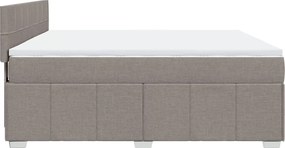 vidaXL Κρεβάτι Boxspring με Στρώμα Taupe 180x200 εκ. Υφασμάτινο