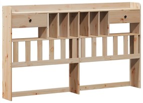 vidaXL Κρεβάτι Βιβλιοθήκη Χωρίς Στρώμα 180x200 εκ Μασίφ Ξύλο Πεύκου