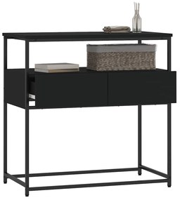 vidaXL Τραπέζι Κονσόλα Μαύρο 75x40x75 εκ. από Επεξεργ. Ξύλο