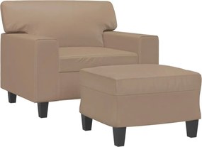 vidaXL Πολυθρόνα Καπουτσίνο 60 εκ. Συνθετικό δέρμα με Υποπόδιο