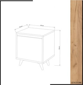 Nightstand Yeppuga Oak
White