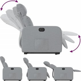 vidaXL Πολυθρόνα Ηλεκ. Ανακλινόμενη Ανύψωση Αν. Γκρι Υφασμάτινη