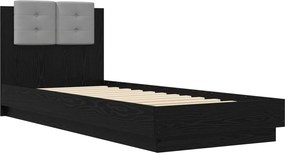 vidaXL Κρεβάτι με Κεφαλάρι Μαύρη Δρυς 80 x 200 cm Επεξεργασμένο Ξύλο