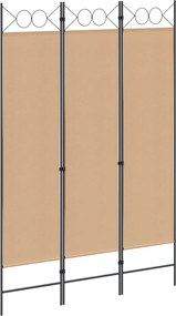 vidaXL 3-Panel Room Divider Μπεζ 120 x 180 cm Ύφασμα