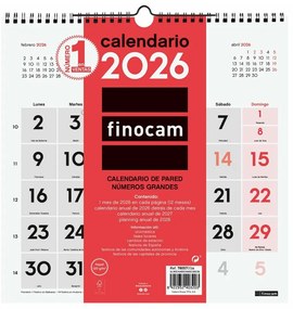 Ημερολόγιο Τοίχου Finocam χαρτί 2026 30 x 30 cm