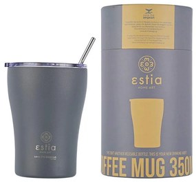 Ποτήρι-Θερμός Με Καλαμάκι Save The Aegean 01-12441 350ml Grey Estia