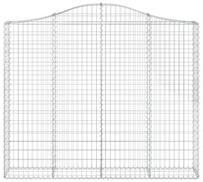 vidaXL Συρματοκιβώτια Τοξωτά 2 τεμ. 200x30x160/180 εκ. Γαλβαν. Ατσάλι