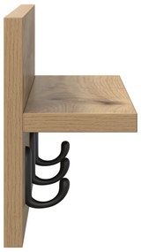 vidaXL Τοίχου Κρεμάστρα με ράφι artisan δρυς 40 x 10.5 x 18 εκ