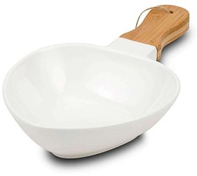 Σαλατιέρα Με Χερούλι Terrestrial 10-263-022 38cm White-Natural Nava Large Porcelain,Bamboo