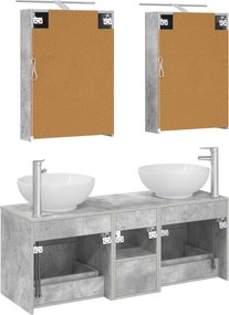 vidaXL Σετ Επίπλων Μπάνιου 5 pcs Γκρι Σκυροδέματος
