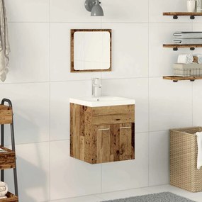 vidaXL Σετ Έπιπλα Μπάνιου Επιτοίχιο 3 pcs Παλιό Ξύλο 41 x 38.5 x 46 cm