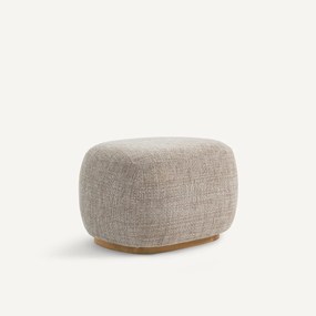 Υποπόδιο από μελανζέ ύφασμα και βάση από μασίφ δρυ, JERRY