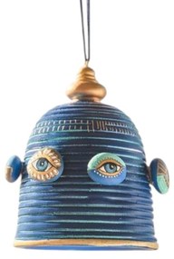 Διακοσμητικό Γούρι Bell 033091 10x10x12cm Blue-Gold Πολυρεσίνη