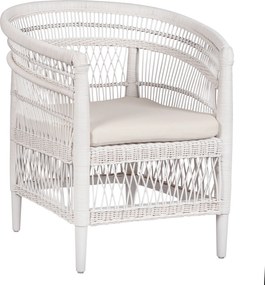 ΠΟΛΥΘΡΟΝΑ MALAWI HM9635.02 ΞΥΛΟ ΜΑΟΝΙ ΜΕ RATTAN ΛΕΥΚΟ--Β'ΔΙΑΛΟΓΗΣ 80x70x86Υεκ.