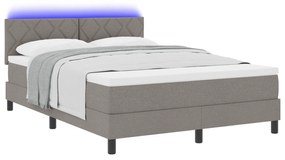 vidaXL Κρεβάτι με Βάση & Στρώμα Καφέ 140x190 εκ. Ύφασμα