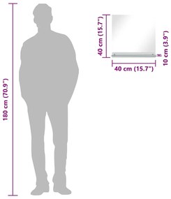 vidaXL Καθρέφτης Τοίχου με Ράφι 40 x 40 εκ. από Ψημένο Γυαλί