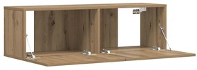 vidaXL Ντουλάπι Τηλεόρασης Τοίχου Artisan Δρυς 100x30x30 εκ Επ. Ξύλο