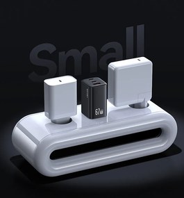 USAMS φορτιστής τοίχου CC265, USB &amp; 2x USB-C, 67W, GaN, λευκός