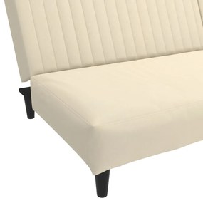 Καναπές Κρεβάτι Διθέσιος Κρεμ Βελούδινος - Κρεμ